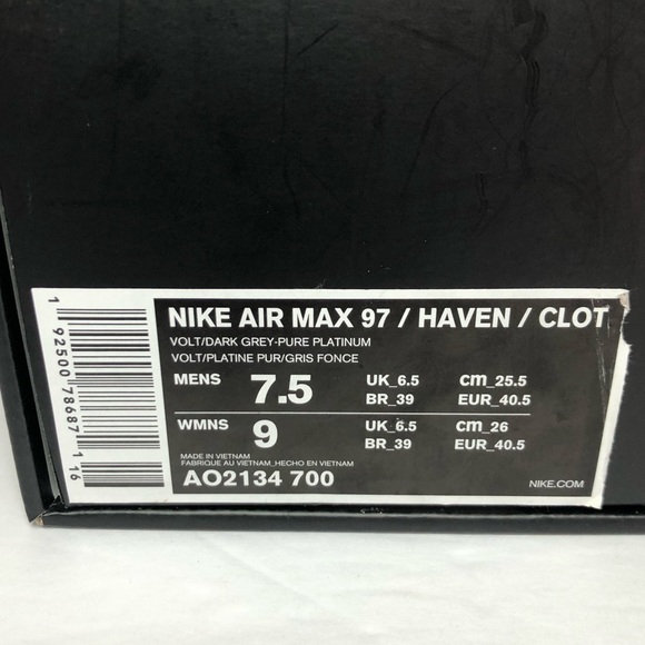 Nike Air Max 97/Haven/Clot - Picture 10 of 11